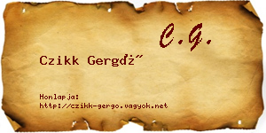Czikk Gergő névjegykártya
